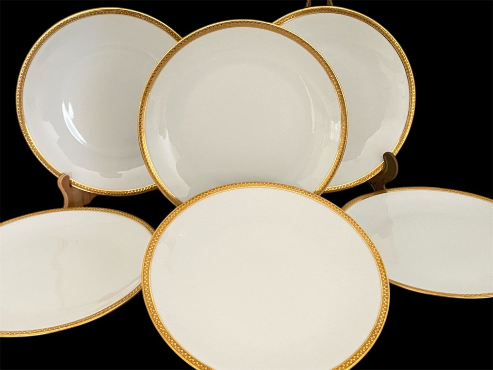 Haviland Limoges - Teller (6) - Incrustation double dorure polie à l’agate - Porzellan #1.0