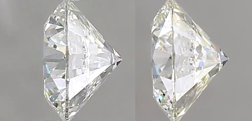 χωρίς τιμή ασφαλείας - 2 pcs Διαμάντι  (Φυσικό)  - 1.06 ct - Στρογγυλό - E, F - SI1 - International Gemological Institute (IGI) - *Ζεύγος* *3EX* #1.0