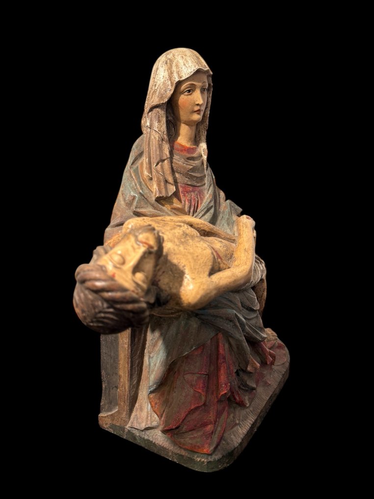 雕刻, Pïeta - Gotieke stijl - 19e eeuw - 46 cm - 木 #2.1