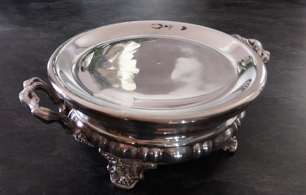 Serving tray - Model "Whale" - Silverplated - Plate Warmer Rocaille #3.2