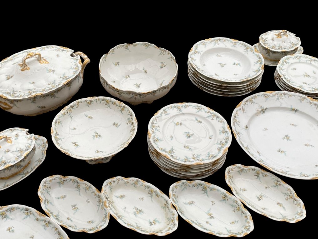 Richard Ginori - DOCCIA - 成套餐具 (50) - 金色 - 花卉浮雕 - 瓷器 - 宏伟且极为罕见 #4.3