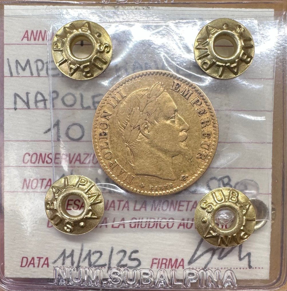 Γαλλία. Napoléon III. 10 Francs 1864-BB, Strasbourg (χωρίς τιμή ασφαλείας) #1.0