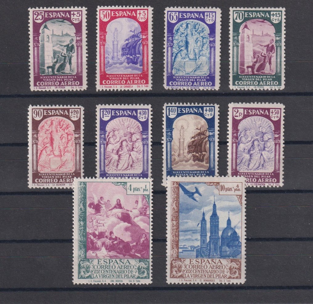 Espanha 1940 - Pilar aéreo - série completa - Edifil nº 904/13 #1.0