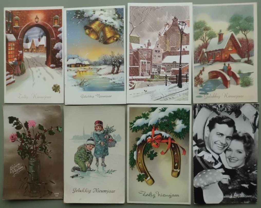 Παλιά χριστουγεννιάτικες κάρτες - Χριστούγεννα, Χριστούγεννα, Νέο Έτος, φαντασία - Καρτ-ποστάλ (175) - 1910-1960 #2.1