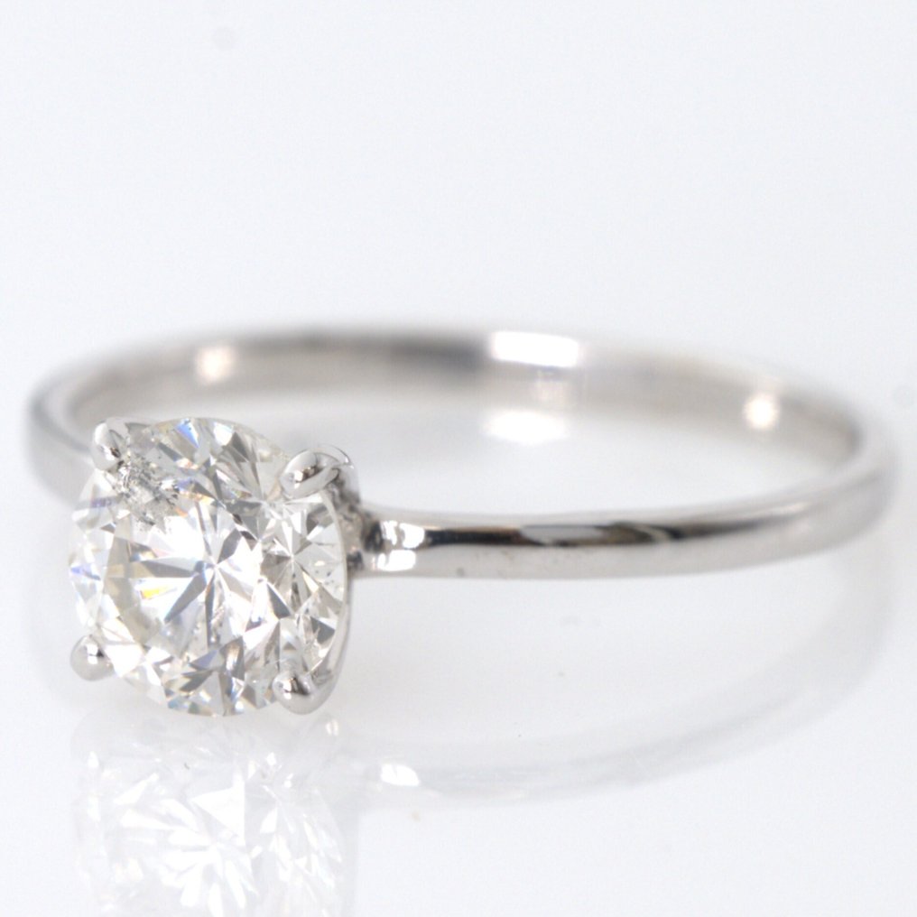 No reserve price - Ring - 18 kt. White gold - 1.03ct. tw. Diamond (Natural) - GWLab #3.2