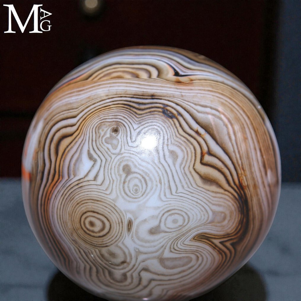 Ocellated Sardonic Agate - Collectors Sphere - Height: 35 mm - Width: 35 mm- 59 g #3.2