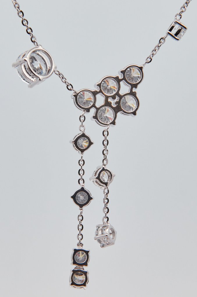 Ei pohjahintaa - Kaulakoru - 14 kt. Valkokulta - 3.36ct. tw. Timantti (Laboratoriossa kasvatettu) - Timantti #3.2