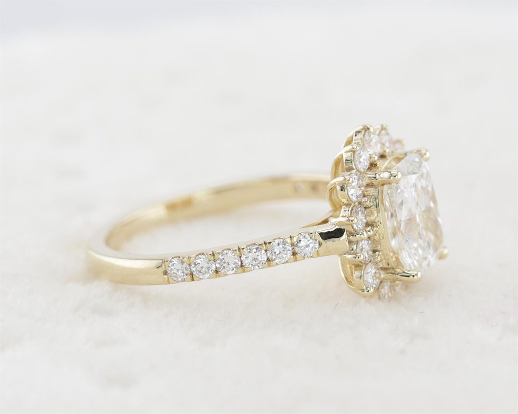 Sormus - 14 kt. Keltakulta -  2.02ct. tw. Timantti (Laboratoriossa kasvatettu) - Timantti - IGI CERTIFILED #3.2