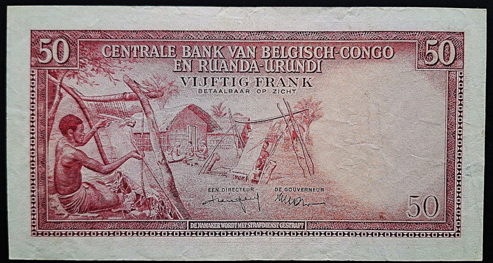 Congo Belga. - 50 Francs 1959 - Pick 32 (Sem preço de reserva) #1.0