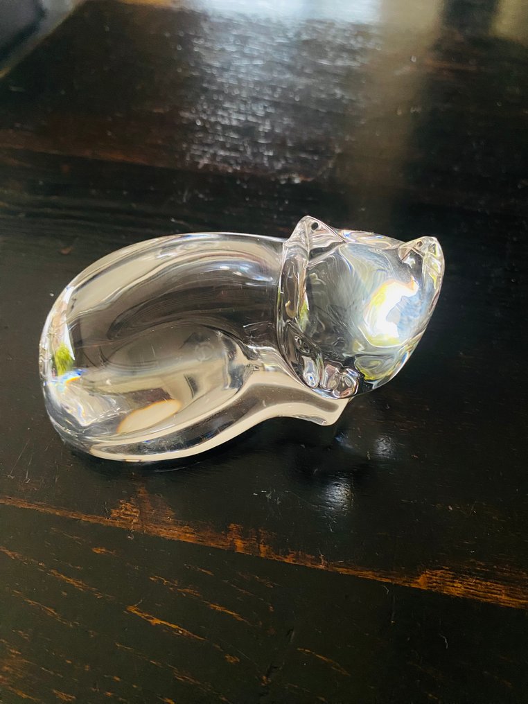 Val Saint Lambert - Katherine De Sousa - Miniature figure - Kat en kitten (VSL/DeSousa/Kristal)  (2) - Crystal #3.2