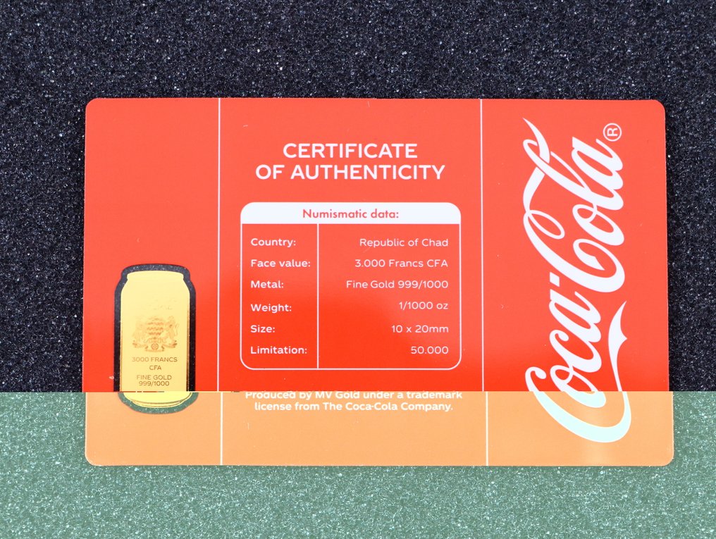 Chad. 3000 Francs Coca Cola .999  (No reserve price) #3.2