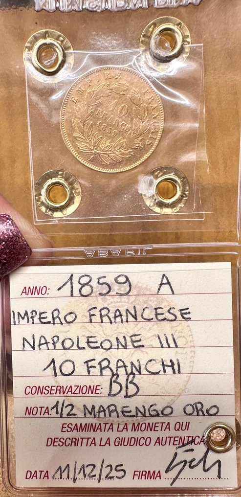 Γαλλία. Napoléon III. 10 Francs 1859-A, Paris (χωρίς τιμή ασφαλείας) #2.1