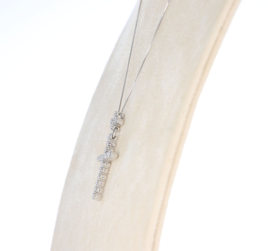 Sem preço de reserva - Colar com pingente - 18 K Ouro branco -  0.30ct. tw. Diamante (Natural)  #2.1