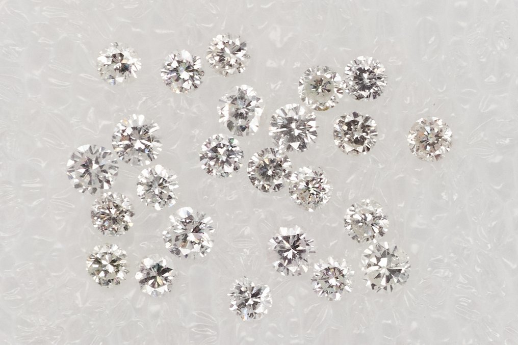 Nincs minimálár - 24 pcs Gyémánt (Természetes) - 0.66 ct - Vegyes forma - E, H - VS1, VS2, SI1, SI2, I1, I2, I3 - Gem Report Antwerpen (GRA) #1.0
