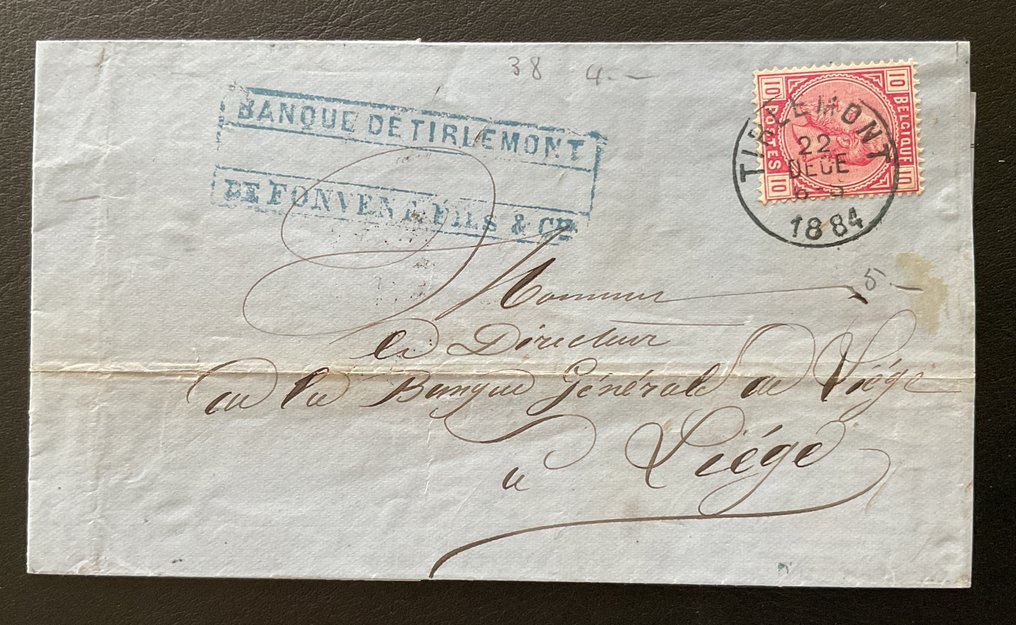 Belgique 1883 - Collection de documents d'émission Leopold II, nouveau type - Difficile à documenter ! - ex. OBP 38/41 #1.0