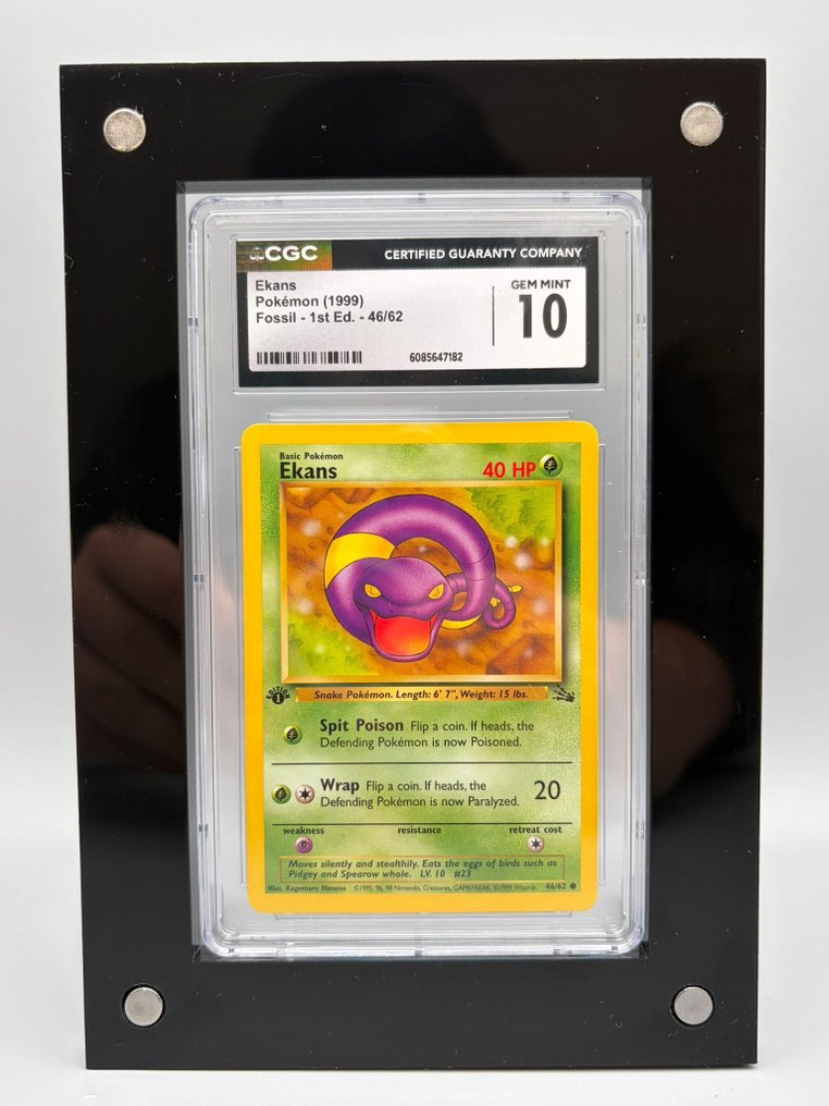 Pokémon Graded card - Ekans First edition - CGC 10 - WOTC - Fossil #1.0