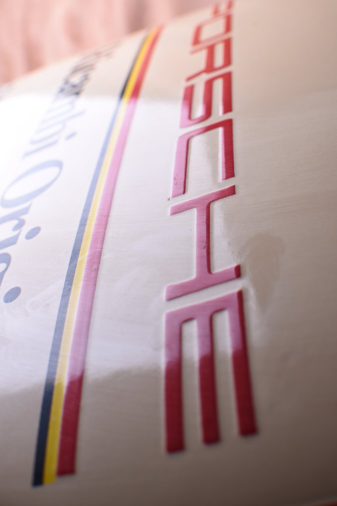 Sign - Porsche - XXL Ricambi Originali; "Authorized Sales, Service, Parts; top quality; unrestored Enamel sign of #1.0