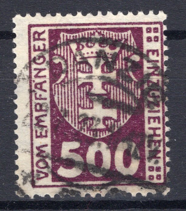 Danzig 1923 - Jobb portomárka megállapítással. - Michel P 19Y #1.0