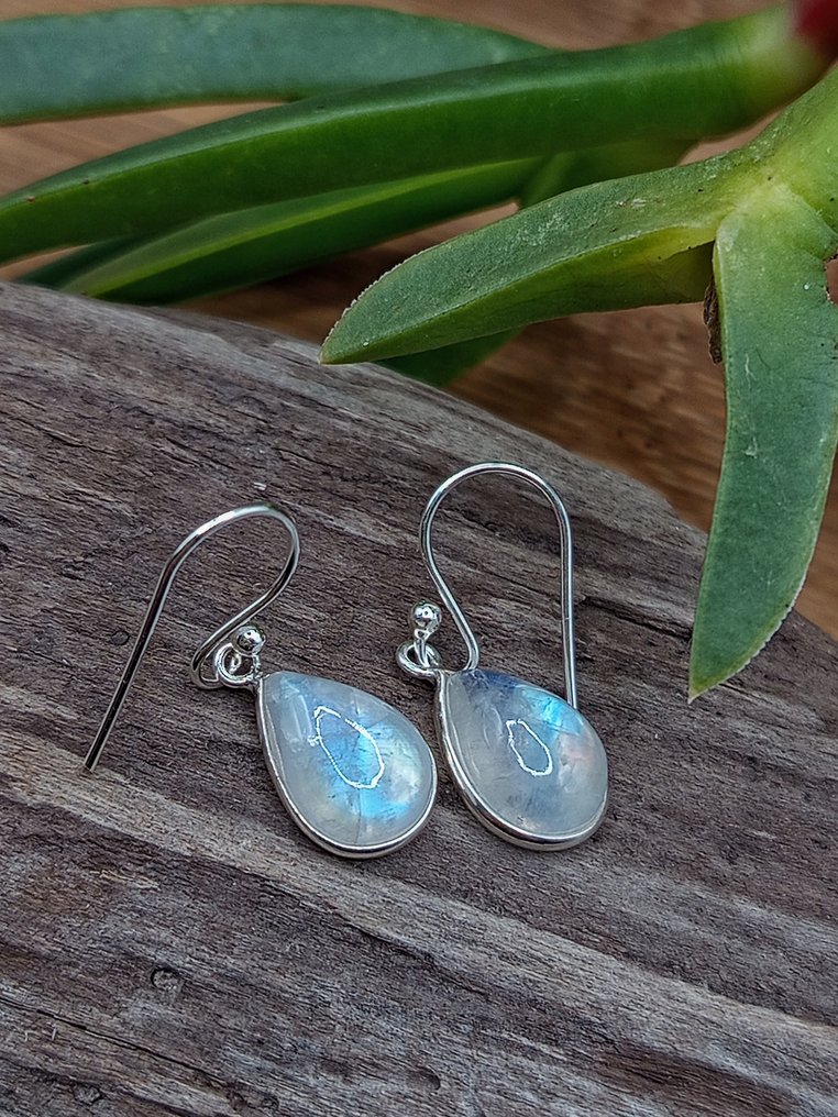 Pezzo Unico, Gioiello in Argento 925 con Pietra di Luna Top Quality-2.9 g - Altezza: 26 mm - Larghezza: 10 mm- 2.9 g - (1) #1.0