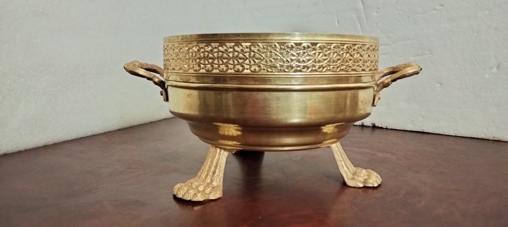 Jardinière - Gebeiteld brons uit de 19e eeuw - Gegoten messing - Messing tuinbak gekarteld #2.1