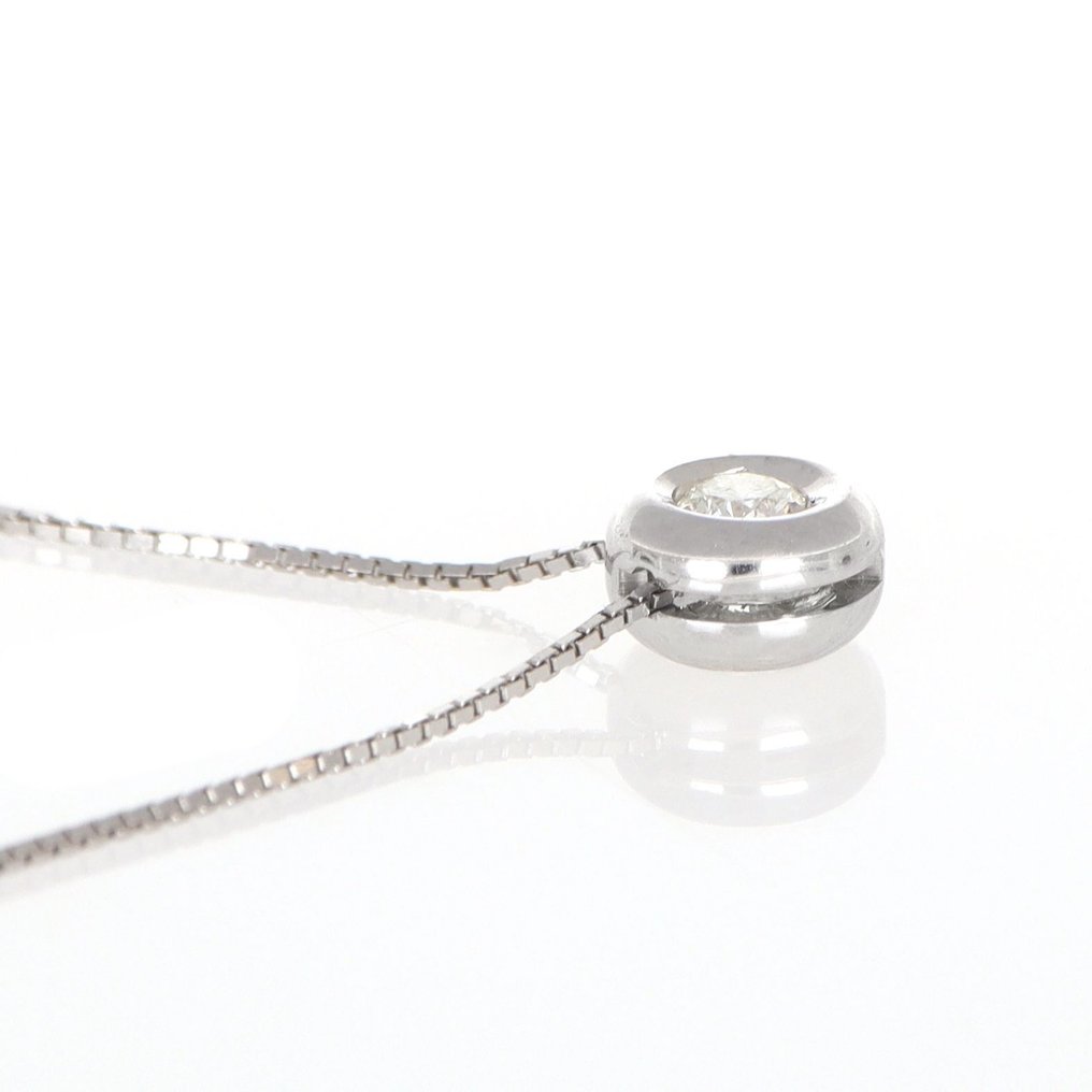 Sem preço de reserva - Colar com pingente - 18 K Ouro branco Diamante (Natural) #3.2