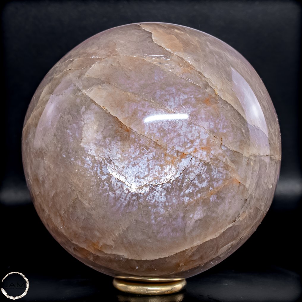 Sphère en pêche-Lila, pierre de lune Une gemme magique pleine de lumière, de profondeur et d'une élégance mystérieuse.- 1136.61 g #1.0