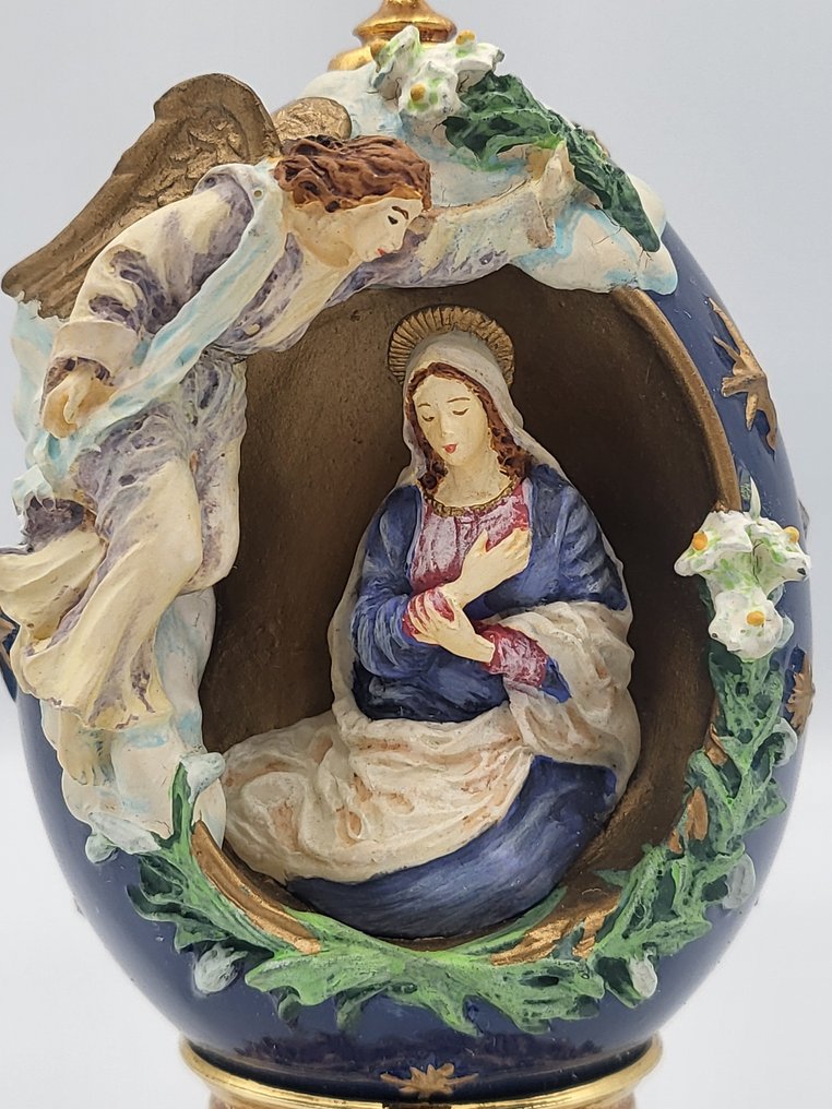 Το Franklin Mint - Οίκος Fabergé - Αυγό Συλλέκτη - Η Ευαγγελίστρια - Gold plated, Πορσελάνη - 1990-2000 #3.2