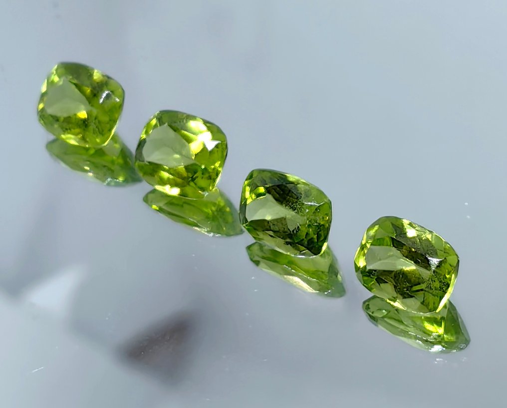4 pcs  橄榄石  - 8.90 ct - 安特卫普宝石检测实验室（ALGT） #1.0