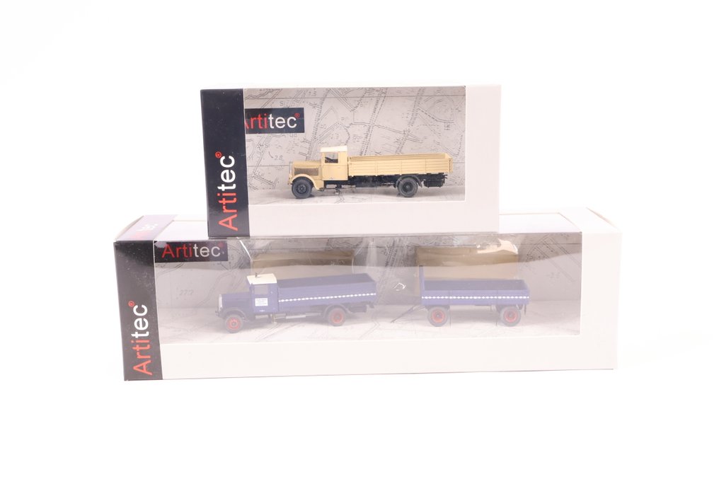 Artitec H0 - 387.464/387.537 - Modelltog-biler (2) - To Hansa Lloyd lastebiler #2.1