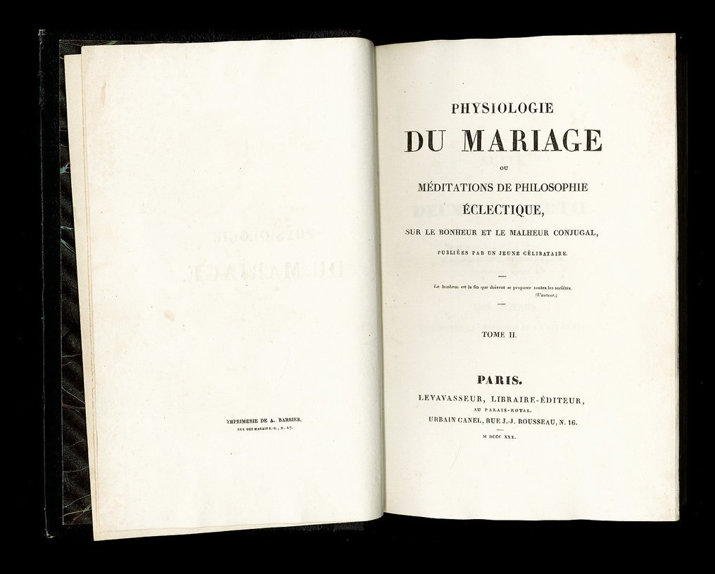 Honoré de Balzac [Provenance : Józef Ignacy Kraszewski, Pologne] - Physiologie du Mariage [EO reliure aux armes] - 1830 #2.1