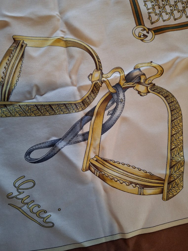 Gucci - 印图开司米围巾 #1.0