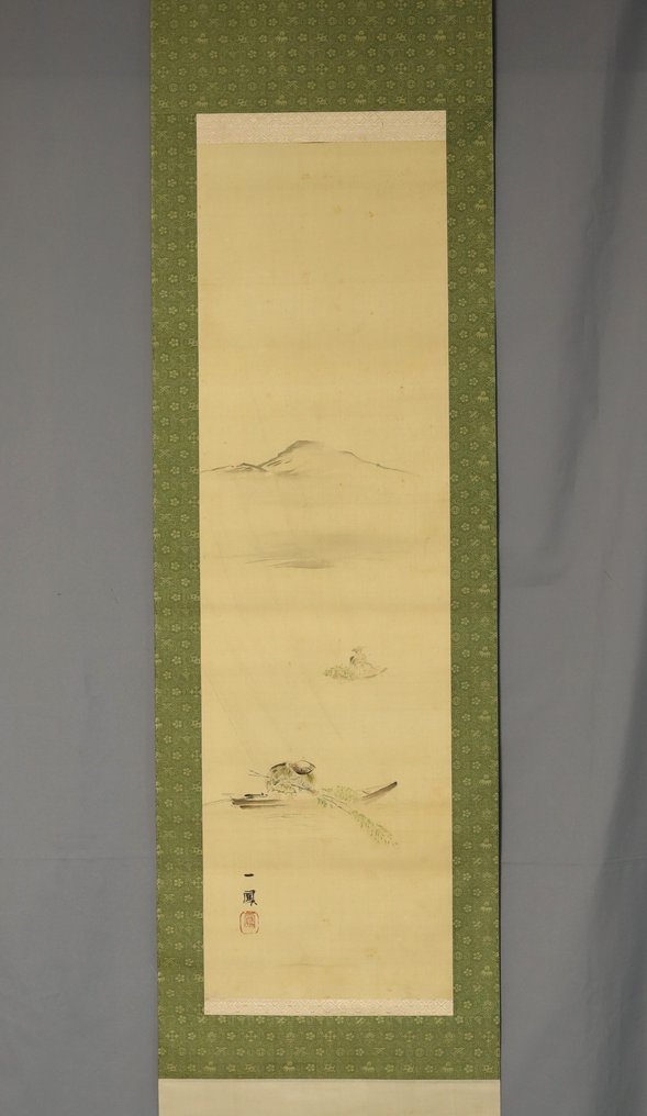 Mokaribune (Το πλοίο συλλογής φύκων) - Με υπογραφή Ippō 一鳳 - Μετάξι - Mori Ippou (1798-1871) - Ιαπωνία - Τέλη της περιόδου Edo #1.0