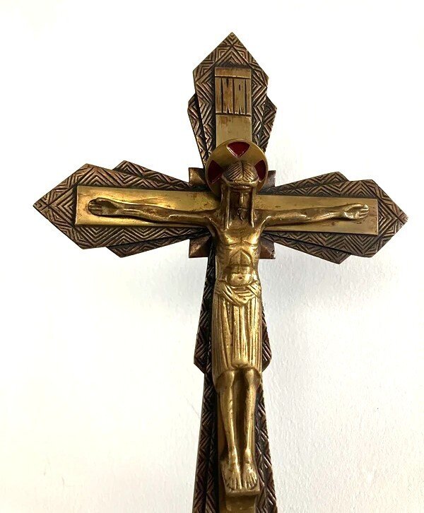 藝術裝飾 耶穌受難十字架像 - 铜鎏金 - 1920-1930 - 科珀斯克里斯蒂  #2.1