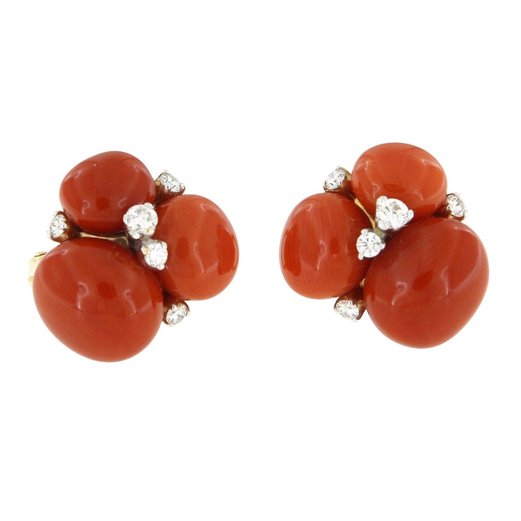 Pomellato - Boucles d'oreilles - Capri - 18 carats Or jaune Corail - Diamant #1.0
