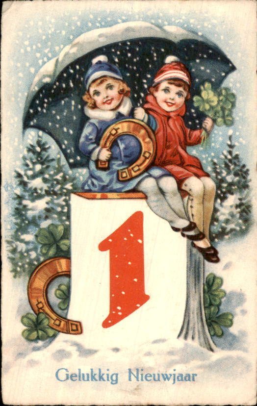 Fantasy, Πρωτοχρονιά - Καρτ-ποστάλ (135) - 1900-1960 #4.3