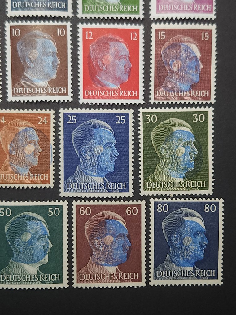 德國 - 當地郵政區 1945 - 本地支出，墓地支出，Grabov紫色印刷，头部图像覆盖句子。 #4.3