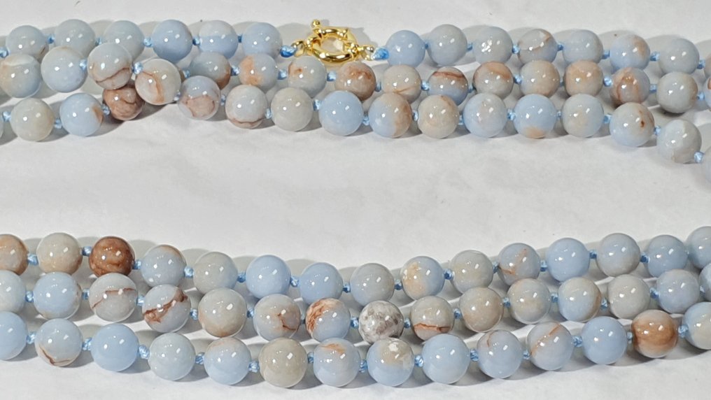 Angelita a Anhidrita Azul - MUITO RARA - Ajuda a nos conectar com os Anjos - Prata 925 - Colar #3.2