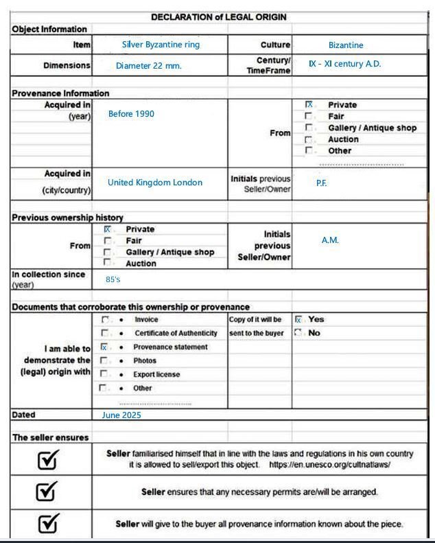 Replica Silber Ring - 20 mm  (Ohne mindestpreis) #4.3