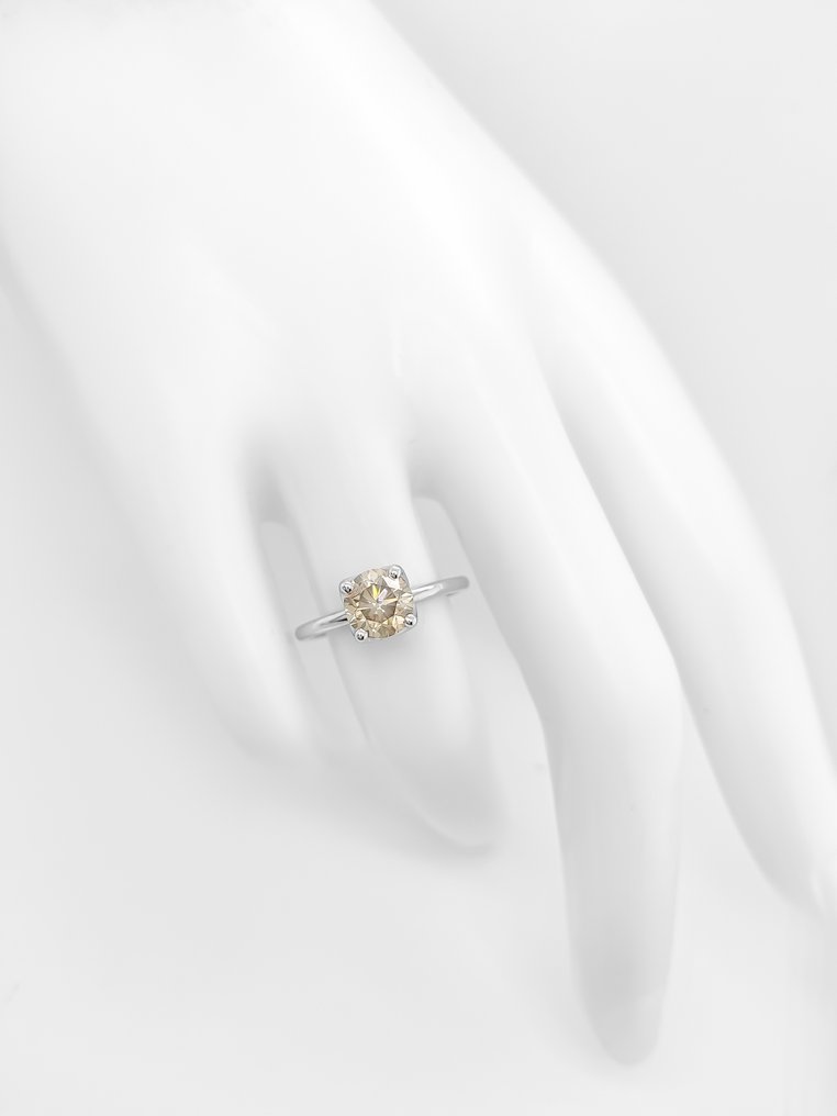 χωρίς τιμή ασφαλείας - Δαχτυλίδι - 14 καράτια Λευκός χρυσός - 1.24ct. tw. Διαμάντι (Φυσικού χρώματος) - Πιστοποιητικό IGI #4.3