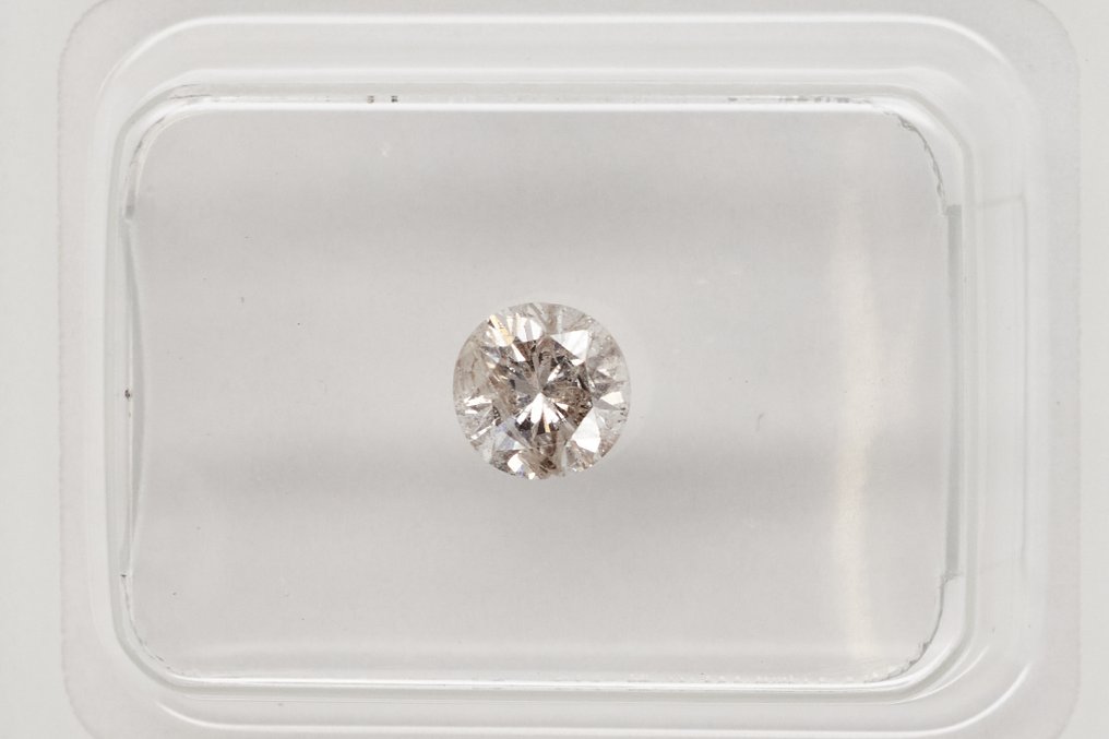 No reserve price - 1 pcs Diamond  (Natural)  - 0.49 ct - Round - I3 - Gem Report Antwerp (GRA) #2.1