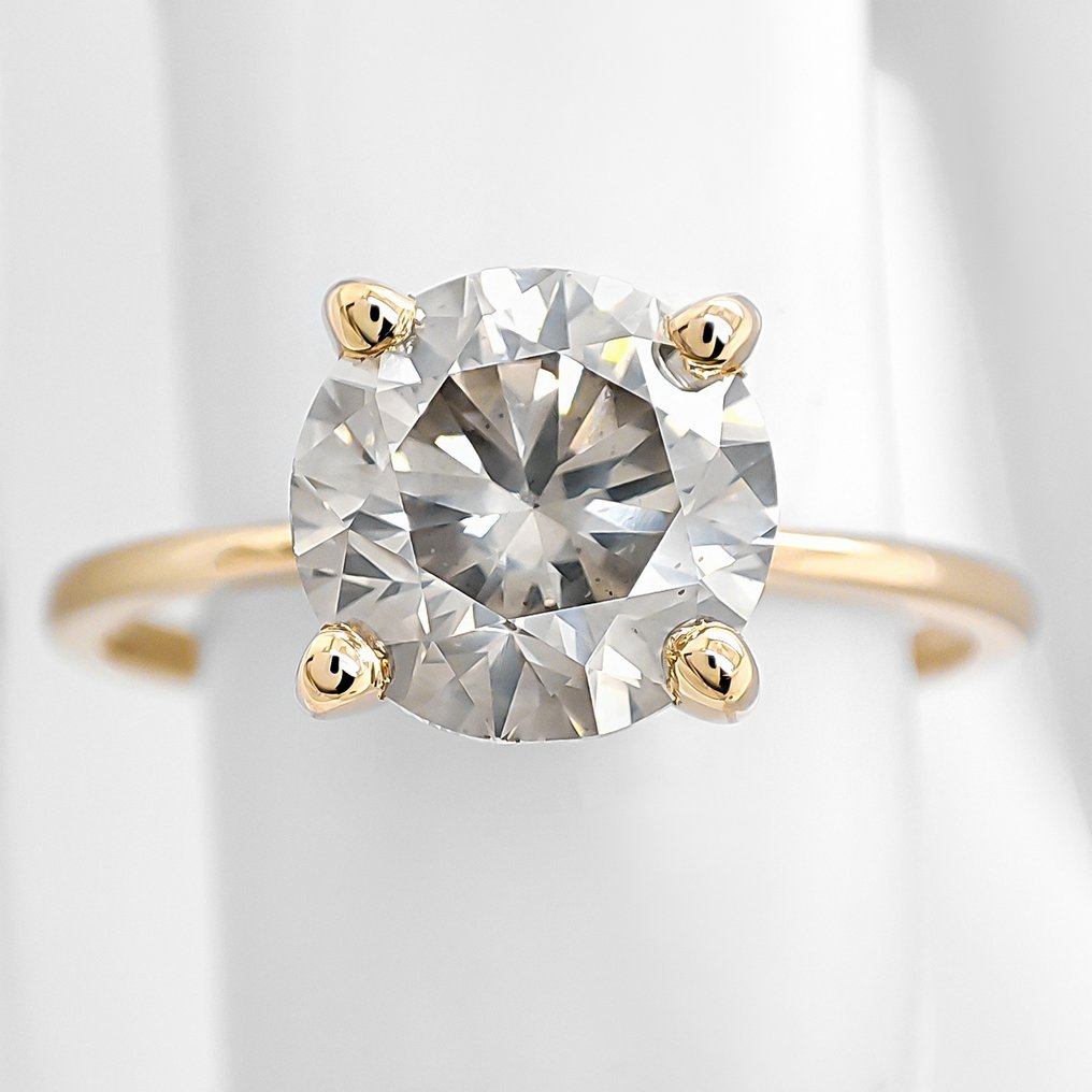 χωρίς τιμή ασφαλείας - Δαχτυλίδι - 14 καράτια Κίτρινο χρυσό -  2.06ct. tw. Διαμάντι (Φυσικού χρώματος) - Πιστοποιητικό IGI #1.0