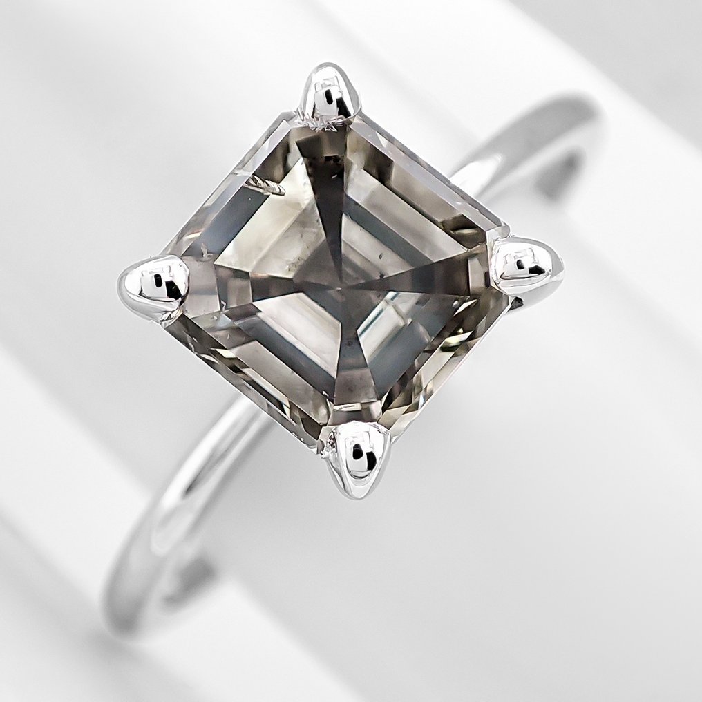 没有保留价 - 戒指 - 14K包金 白金 - 1.80ct. tw. 钻石 (天然色彩的) #1.0