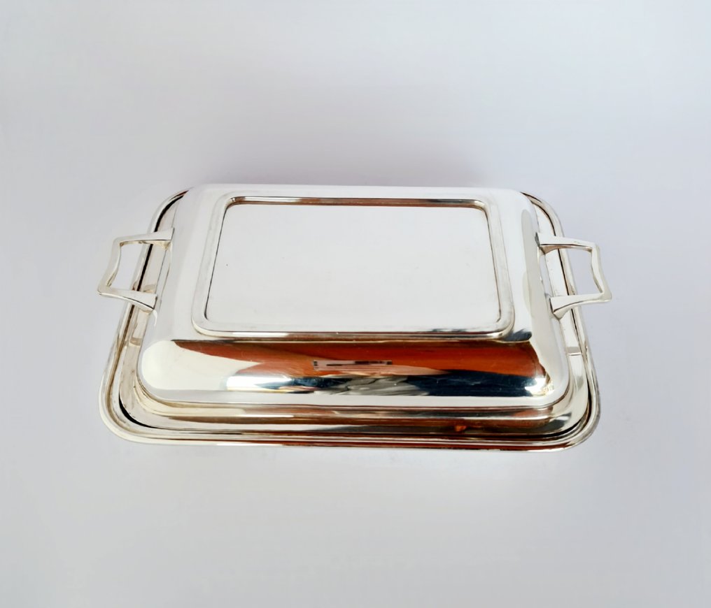 Serveringstallerken - Antique James Carr Rectangle Silver Plated Entree Dish - Forsølvet #2.1