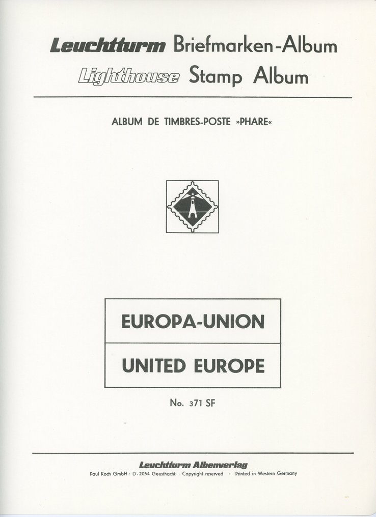 Ευρώπη CEPT 1949/1988 - Συλλογή CEPT με σφραγίδες σε τρία Άλμπουμ Lighthouse (Γερμανικά) #1.0