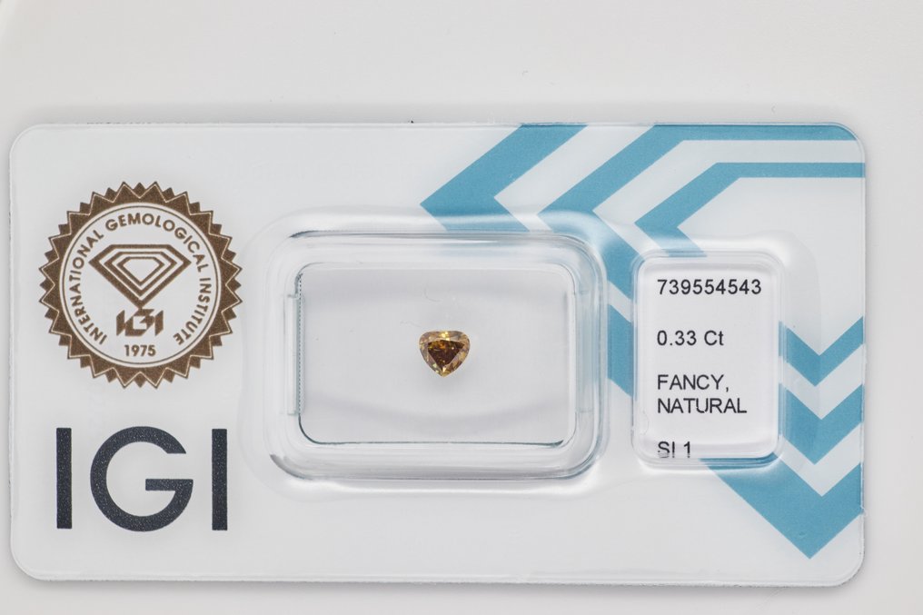 Nincs minimálár - 1 pcs Gyémánt  (Természetes)  - 0.33 ct - Körte - SI1 - Nemzetközi Gemmológiai Intézet (IGI) #1.0