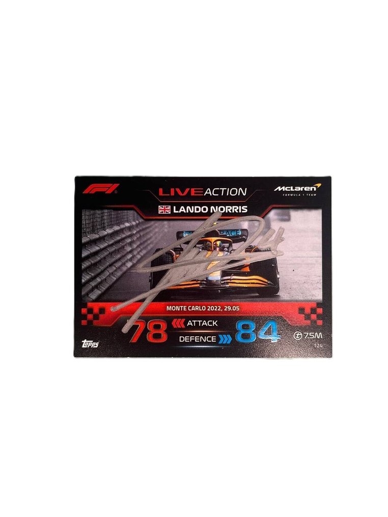 Topps - Lando Norris - Monte Carlo 2022 - Autographed Card #1.0