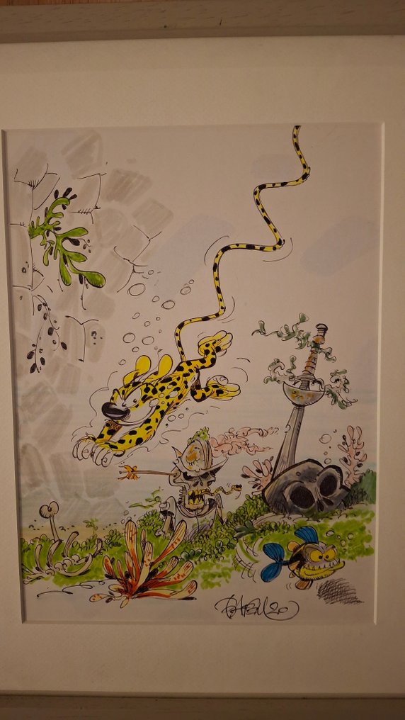 Batem - 1 Original colour drawing - Marsupilami - La plongée - 2020 #1.0
