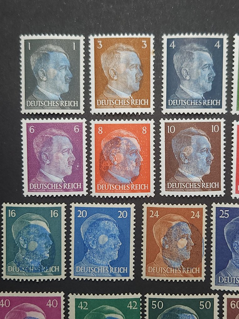 德國 - 當地郵政區 1945 - 本地支出，墓地支出，Grabov紫色印刷，头部图像覆盖句子。 #1.0