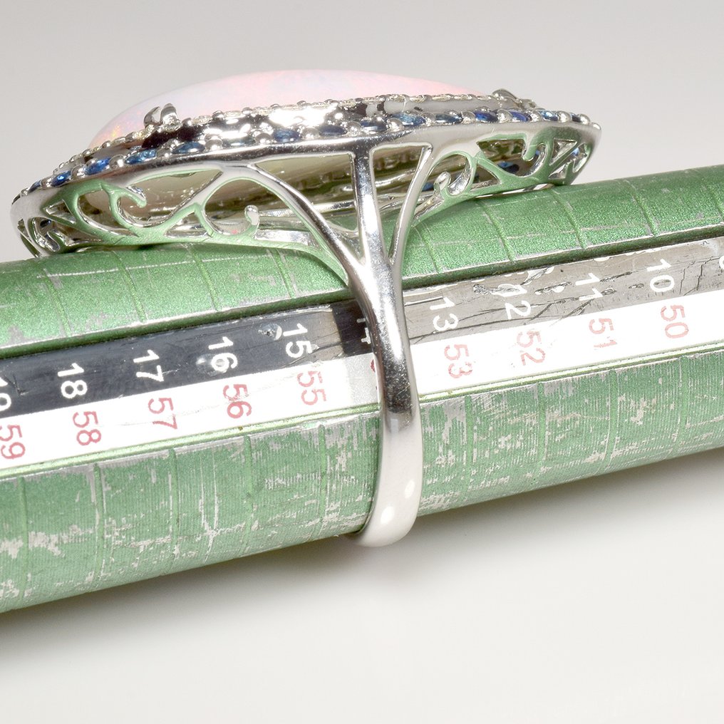 Δαχτυλίδι - 18 καράτια Λευκός χρυσός -  11.93ct. tw. Διάφοροι πολύτιμοι λίθοι - Διαμάντι - Πιστοποιητικό GFCO #4.3