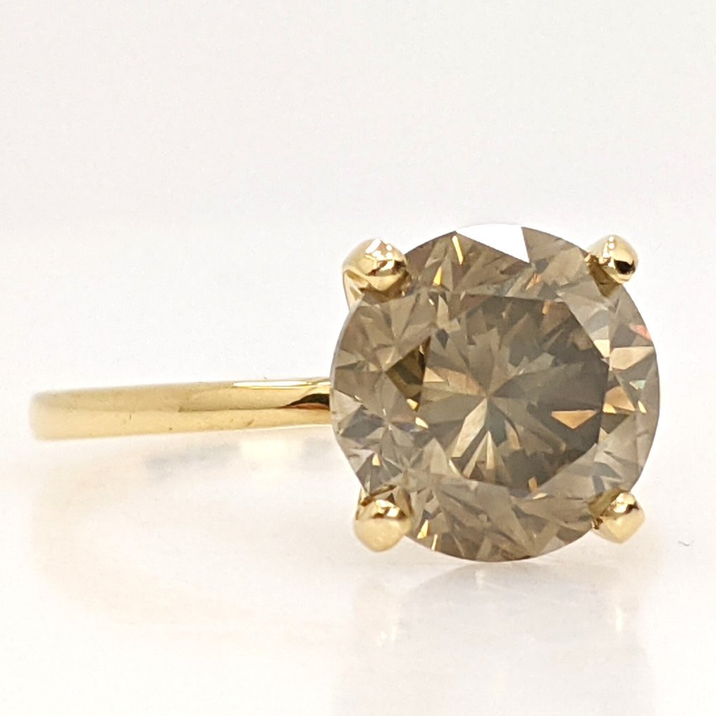 χωρίς τιμή ασφαλείας - Δαχτυλίδι - 18 καράτια Κίτρινο χρυσό -  3.08ct. tw. Διαμάντι (Φυσικού χρώματος) - ΙΓΙ #4.3